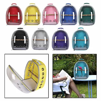 Portable Bird Parrot Travel Cage Lightweight Breathable Backpack Carrier • £37.39