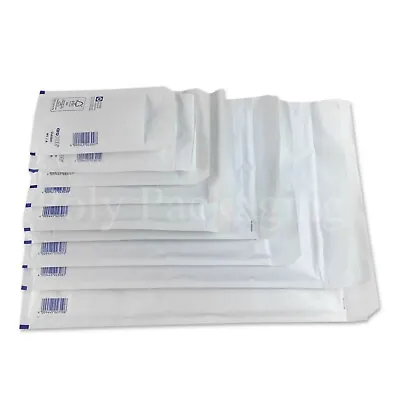 Bubble Lined WHITE PADDED ENVELOPES(10 Sizes)A5/A4/A3/CD'S/DVD Postal • £3.98