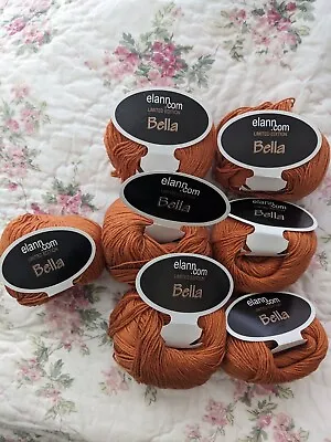 Elann Bella Yarn 7 Count Burnt Orange Color Cotton Merino Wool Viscose • $50