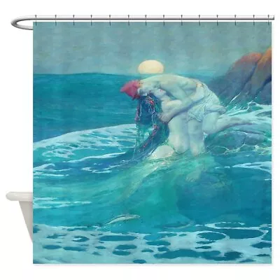 CafePress Vintage Mermaid And Mortal Shower Curtain (789139315) • $73.99