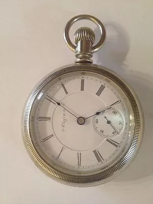 Rare Vintage Elgin National Watch Co. 17 Jewel Silver Stemwind Pocket Watch • $218.39