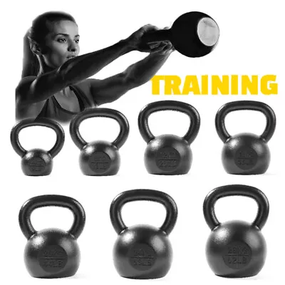 4KG- 24KG Cast Iron Kettlebell Powder Coating Cross Weight Lifting Dumbbell Gym • $25.39