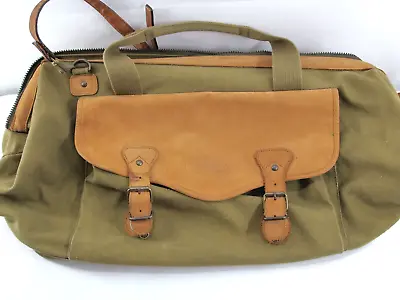 $39 • Buy Vintage High Sierra Leather Canvas Overnight Weekender 21  Duffle Carry On Bag