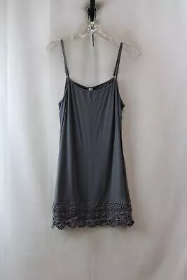 NWT Monorena Women's Steel Gray Slip Lace Trim Dress Sz M • $19.99