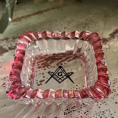 Freemason Masonic Square Glass Ashtray  • $12.99