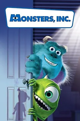 2001 Monsters Inc Movie Poster 11X17 Sulley Mike Wazowski Randall Roz 🚪👧🏻🍿 • $12.83