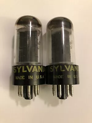 $3.99 • Buy Pair Of NOS Sylvania 6W6GT Vacuum Tubes Black Plates,Yellow Graphics