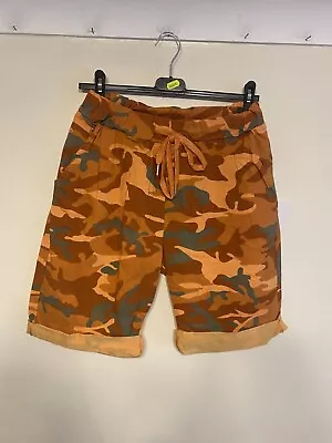 Womens Camouflage Magic Shorts Italian Lagenlook Casual Ladies Jogger Hot Pants  • £11.99