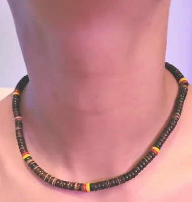 Surfer/Casual Multi Colour Wooden Coconut Shell Mens 6mm  Necklace Length 16  • $6.32