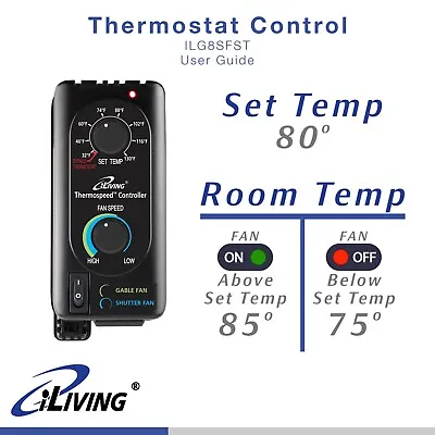 ILIVING Exhaust Fan Thermospeed™ Controller • $29.99