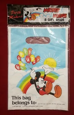 Vintage 1987 Mickey Mouse Birthday Party Gift Bags Nos Sealed Disney • $15