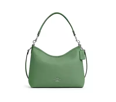 NWT COACH CR148 Laurel Shoulder Bag Soft Pebble Leather In Soft Green New🎀NIP • £298.76