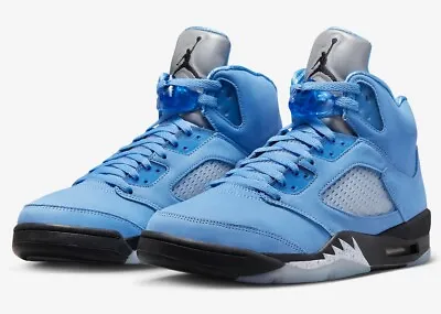 Nike Jordan 5 Retro UNC University Blue Sneaker Mens Size US 8 | Womens US 9.5 ✅ • $259.95