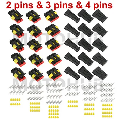 15SET 12Amp 2-Way 3-Way 2/3/4 Pin Car Super Seal Waterproof Wire Connector Plug • $8.76