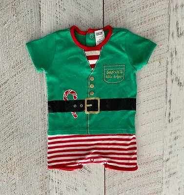 Baby Sz 0  One-piece Cotton 6-12 Mths CHRISTMAS Santa’s Little Helper • $7.90