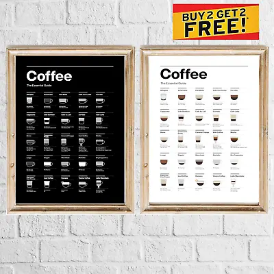 Kitchen Wall Art Posters Coffee Poster Print Cafe Art Picture Canvas A5 A4 A3 A2 • £9.99