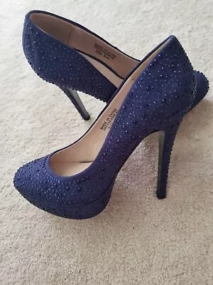 Faith Blue Sparkle Stilleto Shoes Size 7 Worn Once • £12