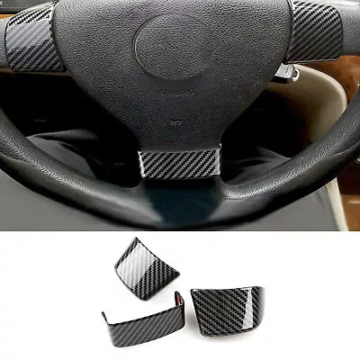 3x Carbon Style Steering Wheel Trim Frame Cover For VW Jetta Golf MK5 Passat B6 • $16.01