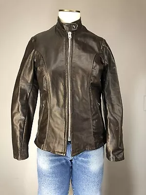 Vtg 70s Jacket LESCO Leather Cafe Racer Biker ZIPPERS Bomber Zip Out Liner S • $78