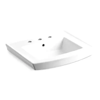 Kohler  K-2358-4-0  Archer  24  Pedestal 3-Hole Bathroom Sink W/Overflow White • $89.99