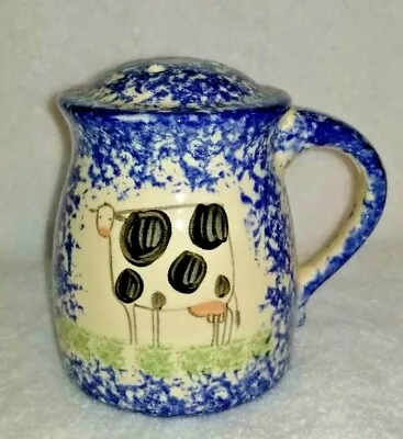 Molly Dallas Spatterware Cheese Shaker Blue Cow Handle • $9.99