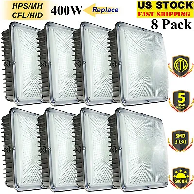 8 Pack LED Canopy Light 70W 8400Lm 400W HID/HPS Equal Led Shop Lights US Ship • $339.37