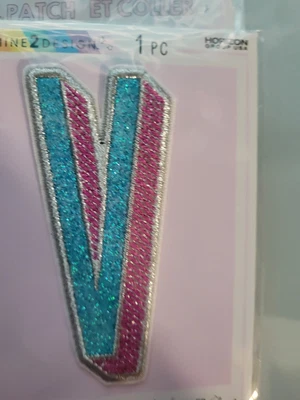 $2.99 • Buy Letter V Fabric Patch Peel & Stick Iron-On Brand New  3  X 1.1 