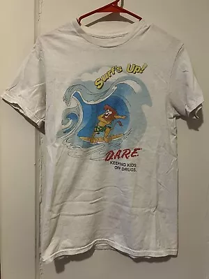 Vintage 1997 D.A.R.E. Surf's Up! Lion Waves Design T Shirt SMALL • $13