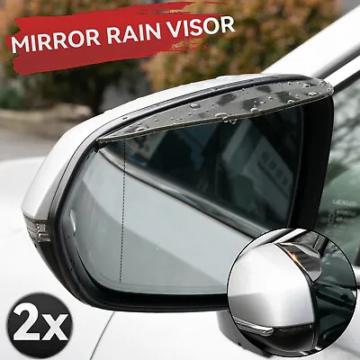 $7.35 • Buy 2x Car Rearview Mirror Rain Eyebrow Protector Rain Shield Sun Visor Accessories
