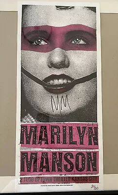 Marilyn Manson Signed Poster 2-11-08 Uptown Theater Kansas City #20/20 Autograph • $499.95