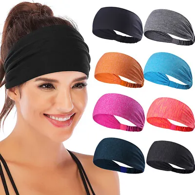 Workout Headbands For Women Men Sweatband Yoga Sweat Bands Elastic Wide Headband • $5.99