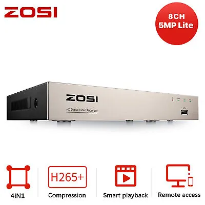 ZOSI H.265+ 8CH CCTV Security Camera System 5MP Lite HDMI DVR Video Recorder 2TB • $88.99