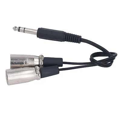 30cm 6.35mm Male To XLR Male Splitter Cable Audio Interconnect Cable For Mic GDS • £8.93