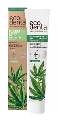 ECODENTA Certified Organic Multifunctional Toothpaste With Hemp Seed Oil 75ml • £10