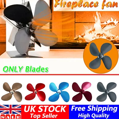 4 Blades Heat Powered Stove Eco Fan Blade For Wood Log Burner Fireplace Fan UK • £10.07