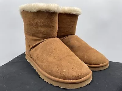 Authentic UGG Women's Mini Bailey Bow II Chestnut Soft Ankle Boots Size 11 • $29.99