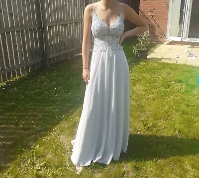 Size 6 Prom Dress Grey/silver • £125