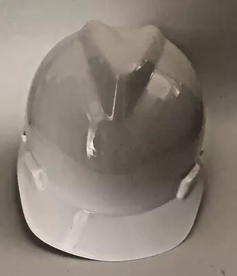 MSA V-Gard Slotted Protective Hard Hat Standard White Medium Open Item-half Brim • $13.30