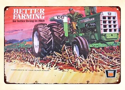 1969 Oliver Better Farming 2150 Tractor Combine Baler Farming Equipment Metal • $18.95