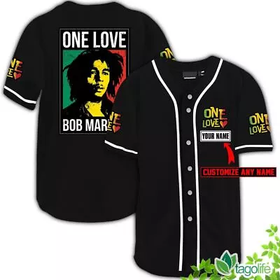 Personalized One Love Bob Marley Music All Over Print Gift Fan Made Jersey Shirt • $9.99