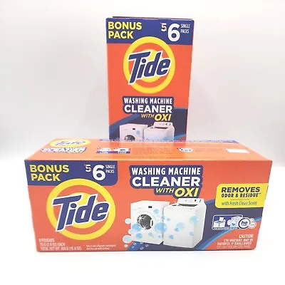 Tide Washing Machine Cleaner (1 Year Supply) With Oxi 12 Pouches Total 2.6oz • £19.28