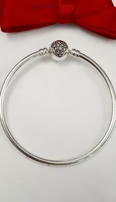 $49.50 • Buy Genuine Pandora Heart Of Winter Silver Bangle You Melt My Heart 19cm #590713....