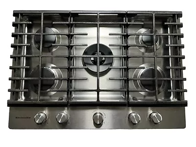 KitchenAid 30 In. Gas Cooktop Stainless Steel W/5 Burners KCGS550ESS01 Pre-Owned • $749.95