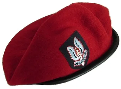 Wool Military Army Style Beret Cap Hat SAS Embroidered Badge Size L New     • £8.50