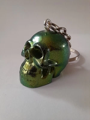 £5.95 • Buy Resin Skull Keyring/Charm, Colour Shifting Surface (Olive)