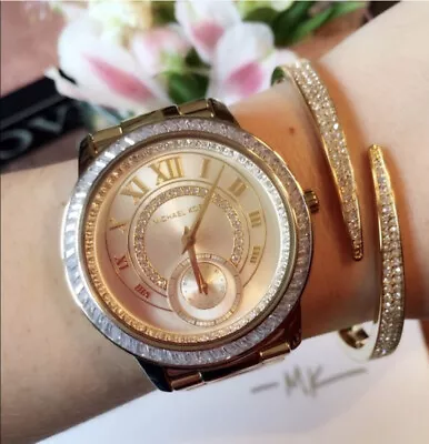 Retail $350 Michael Kors Madelyn Pavé Gold-Tone Watch 40mm • $250