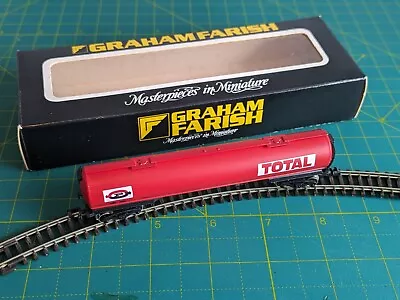 Graham Farish 3706 100 Ton Tanker Bogie Wagon Total Red N Gauge • £15