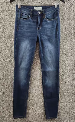 Mudd Flx Stretch Skinny Jeans Dark Blue Wash Denim Stretch Junior's Size 3 • $12.99