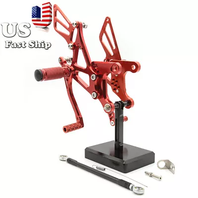 For Ninja ZX6R ZX636 2005-2008 2006 2007 Adjust Rearsets Footpegs Footrest Red • $109.99