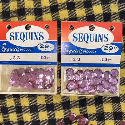 2 MIP Exquisit Vintage Pink 200 Sequins Trims Ornaments Costumes Craft • $5.50